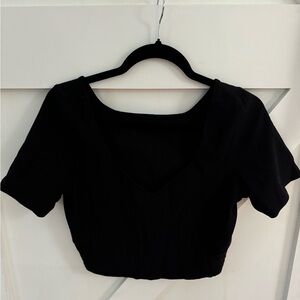 Lululemon Ribbed Contoured V-Neck Yoga Short Sleeve Shirt